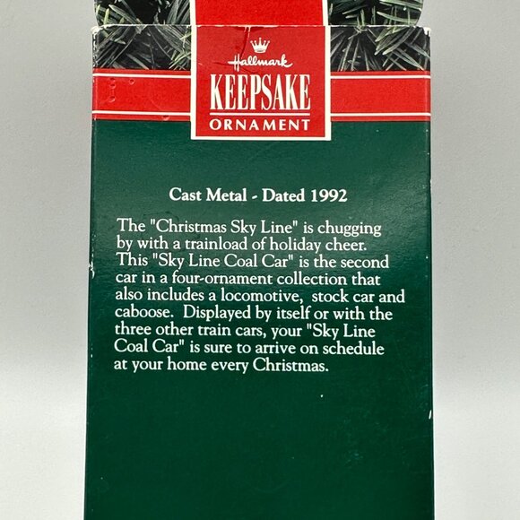 Hallmark Keepsake Christmas Sky Line Coal Car 1992 in box Christmas Ornament - Picture 7 of 8